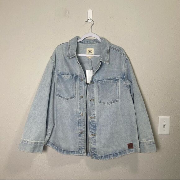 NWT Rip Curl Juniors' Venice Cotton Denim Shirt Jacket In Light Wash Size Medium - Picture 2 of 16